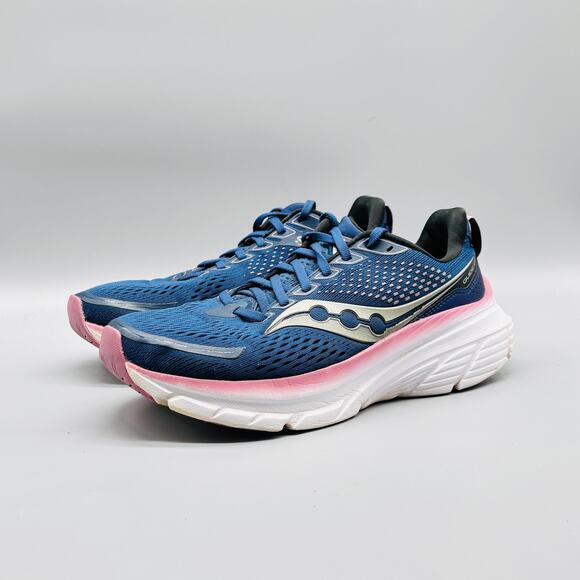 Saucony Shoes Womens 9.5 Blue Pink Guide 17 Stability Running Athletic Sneakers - Picture 3 of 11